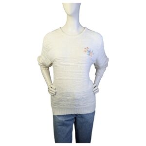 Vintage Helen Harper Floral Embroidered Sweater | Cottagecore | Size M